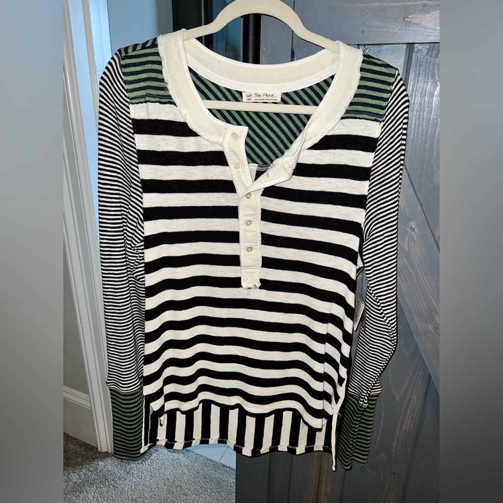 Nwt free people stripe top size Large